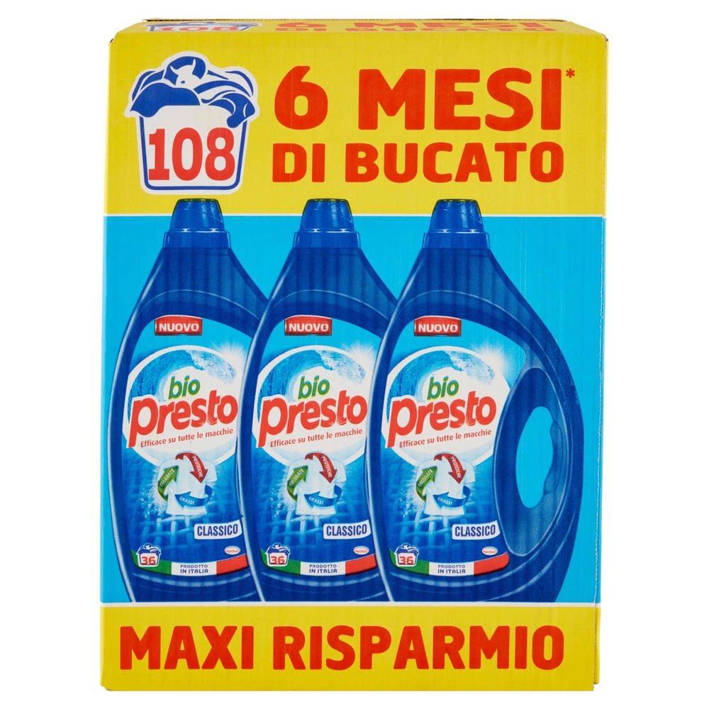 BIO PRESTO Liquido Classico 36x3 Lav - 1,8L x3